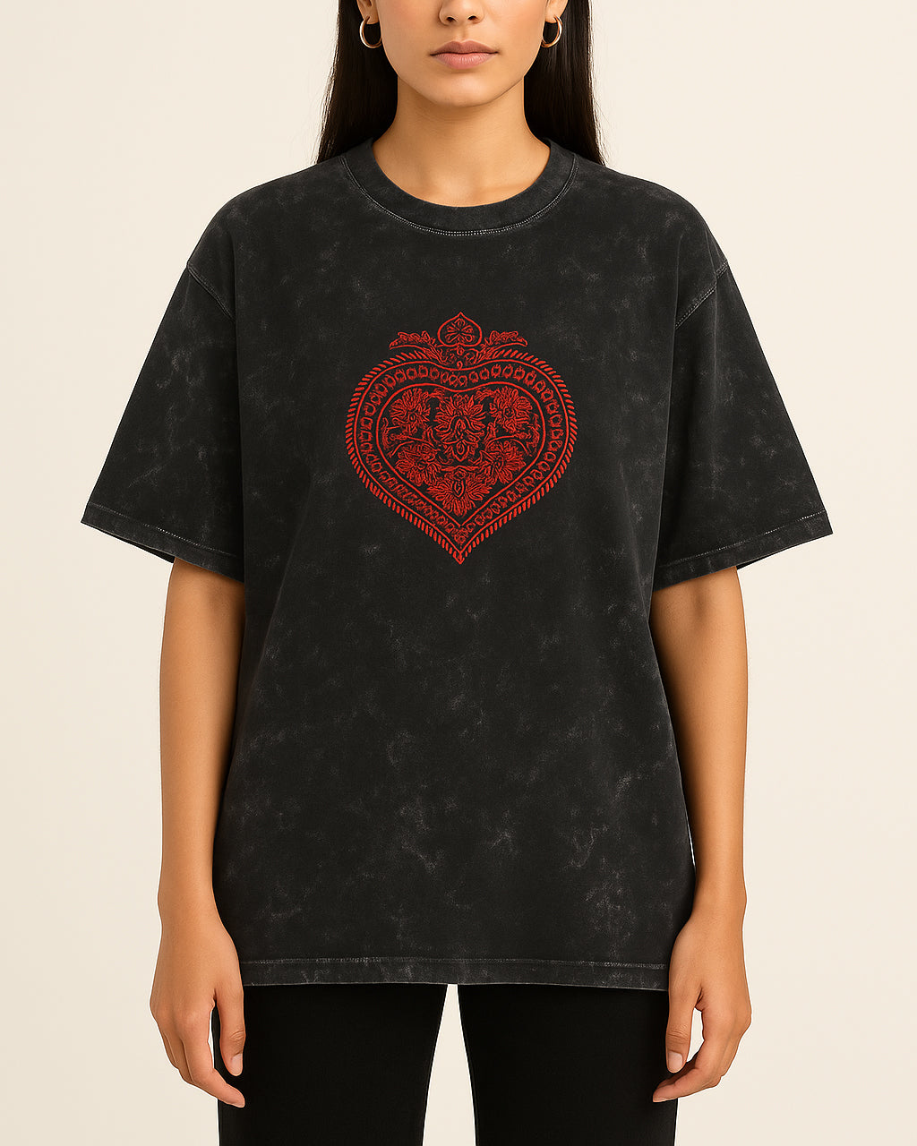 Unisex Acid Washed Oversized Tee